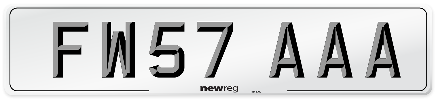 FW57 AAA Number Plate from New Reg